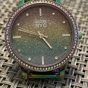 Madden NYC Women's Iridescent Watch with Crystal Accents